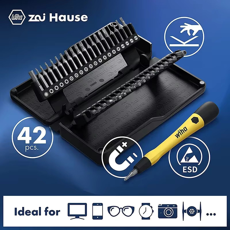 Wiha 40 in 1 ESD Micro Precision Magnetschraubendreher-Set mit 42-teiligem Bit-Set Z6901C4 - Bild 2