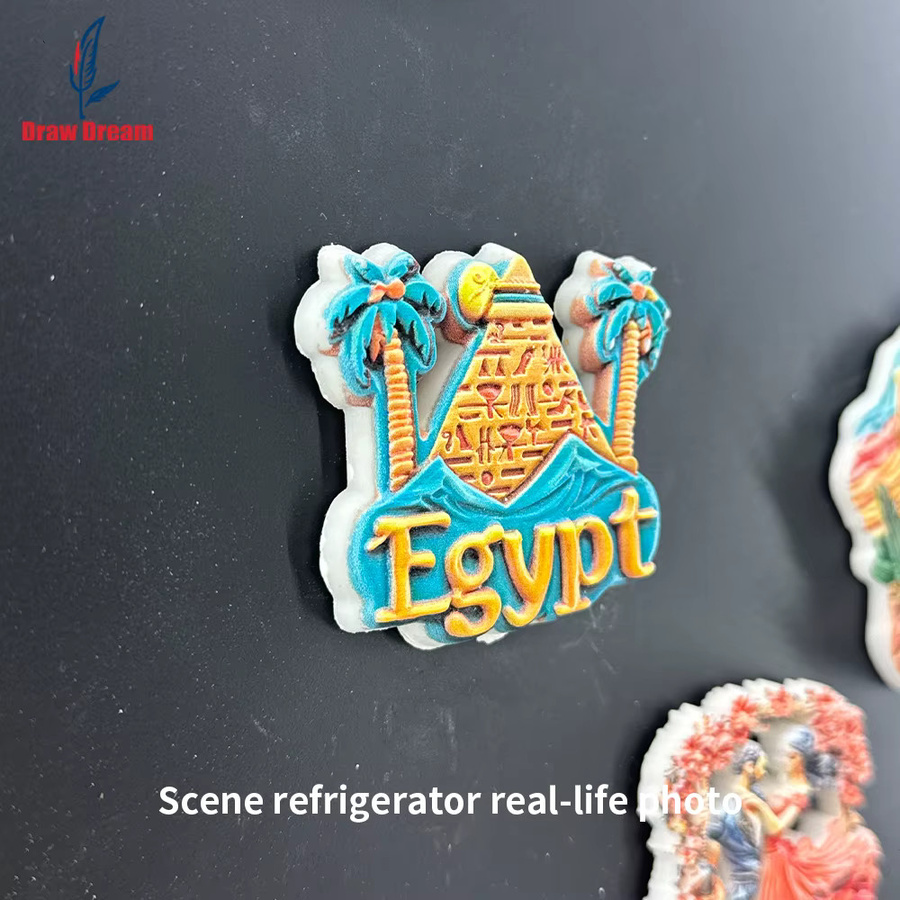 Ägyptische Wüstenoase 3D Stereoskopischer Kühlschrankmagnet als kreatives Reise-Souvenir und Heimdekoration in Multicolour - Bild 4