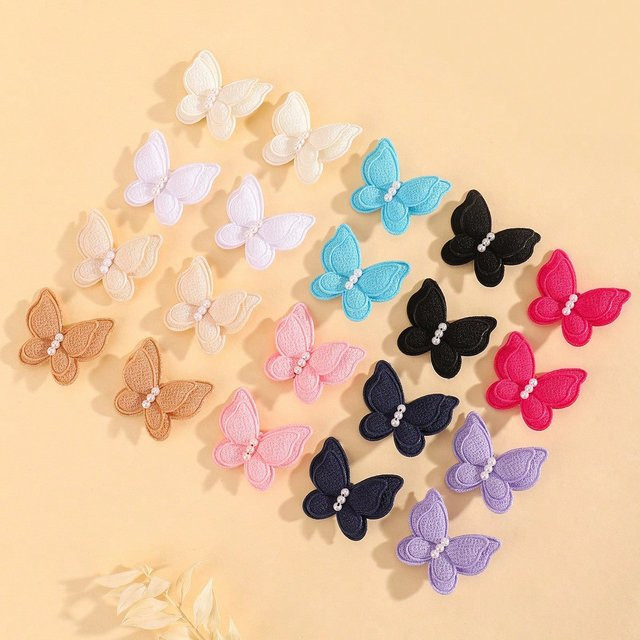Haar Clip Schmetterling, Perle, Doppel Layered Bogen, Kinder - Bild 1