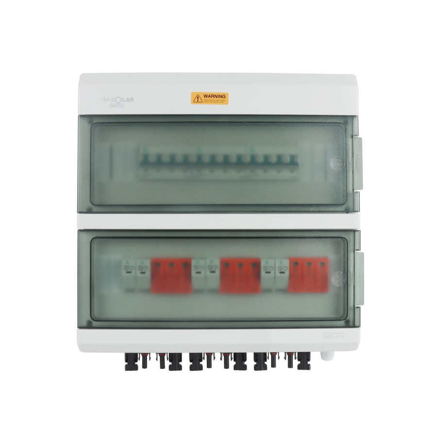 FM-SOLAR DC-Anschlussbox mit Leitungstrennschalter MCB, T1+T2 Überspannungsschutz, 3/3, 1000V Generatoranschlusskasten, Farbe: Weiß, B/T/H: 42,0 x 38,0 x 11,0 cm - Bild 2