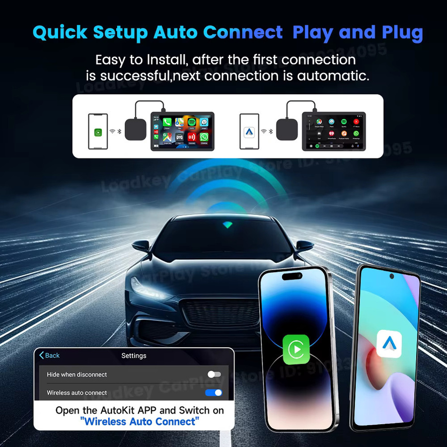 Carlinkit CarPlay Ai Box Schwarz mit Netflix und YouTube für Audi Mazda Toyota, Drahtloses Android Auto und CarPlay, Qualcomm 6115, 128G - Bild 6