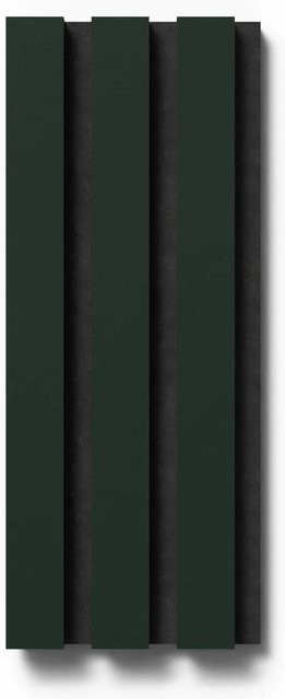 Denpanels Akustikpaneel Conifer in Schwarz und Dunkelgrün mit Linoleum und Akustikfilz in Streifenoptik im skandinavischen Stil, B: 29,5 cm, H: 15 cm, T: 15 cm - Bild 1