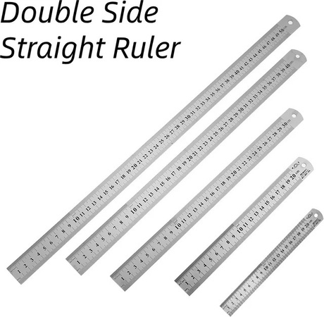 Präzisions-Doppelseitiges Lineal aus Edelstahl mit Zentimeter- und Zoll-Skala, Farbe: Silber, Länge: 15 cm