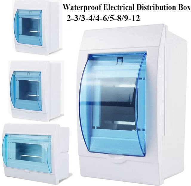 Wandmontierte Verteilerbox aus Kunststoff für Leistungsschalter mit wasserdichter Abdeckung, Farbe: Weiß - Bild 1