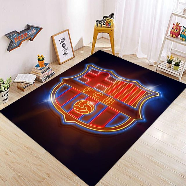 Miniso FC Barcelona Logo Raummatte rutschfest und waschbar, Farbe: Rot/Schwarz, B/T: 80 x 120 cm - Bild 1