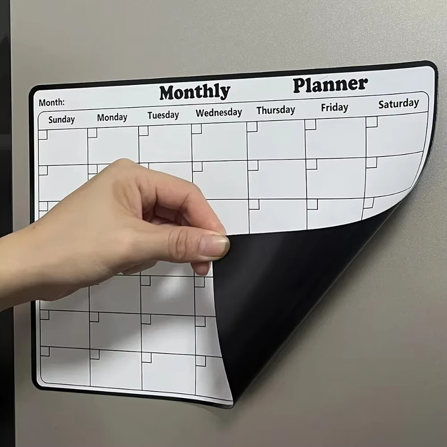 Multifunktionaler magnetischer Kühlschrankplaner als trocken abwischbarer Kalender in Weiß - Bild 2