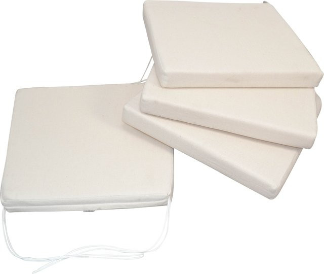 möbel direkt Sitzkissen-Set Anja, 4 Stück, cremefarben/beige, quadratisch, mit abnehmbarem und waschbarem Bezug aus Baumwolle und Polyester sowie Schaumstofffüllung - Bild 1