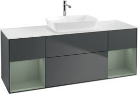 V&B Waschtischunterschrank Finion in Grau lackiert, Breite: 160 cm, Tiefe: 50,1 cm, Höhe: 50,1 cm - Bild 1