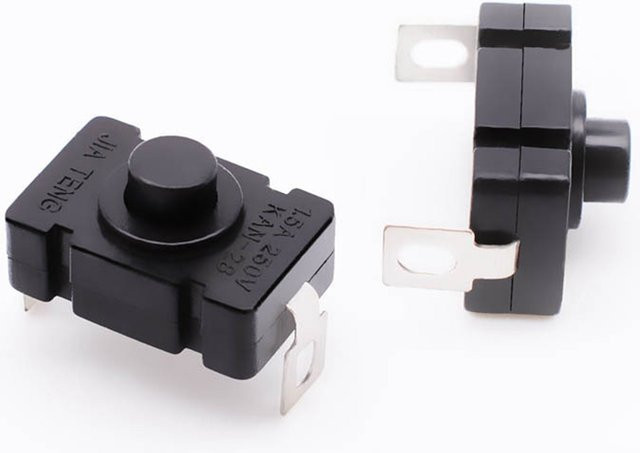 5 Stück KAN-28 SMD-Drucktastenschalter selbstsichernd, 1,5 A 250 V, Schwarz - Bild 1