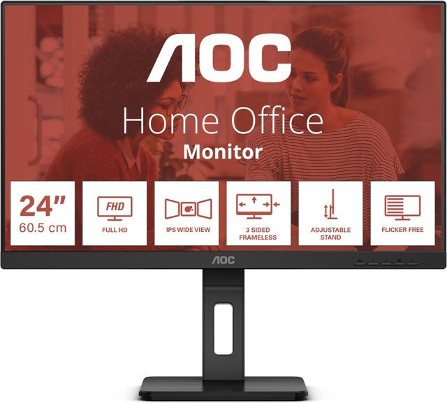 AOC 24E3QAF E3 Series LED-Monitor Full HD 1920x1080 schwarz - Bild 1