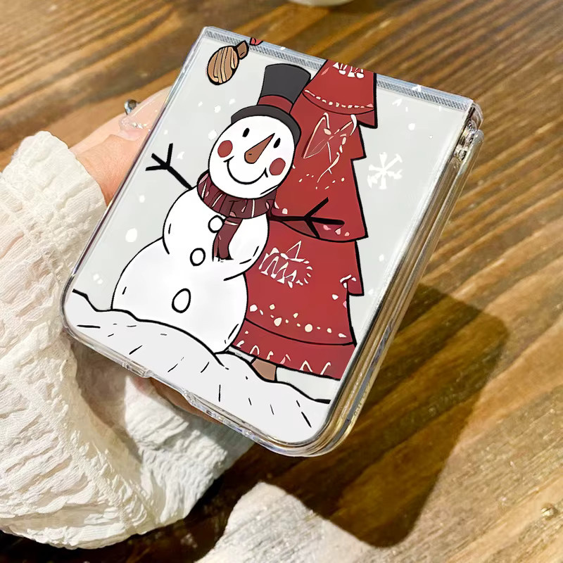 Transparente Handyhülle mit Cartoon-Weihnachtsmuster für Samsung Galaxy Z Flip7, Z Flip6 und Z Flip5 5G, Multicolor Hard Cover - Bild 1