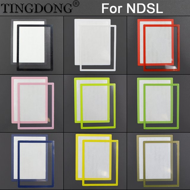 TingDong LCD-Bildschirmrahmenabdeckung für NDS Lite und NDSL Spielkonsole, Set aus oberem und unterem Rahmen in Weiß - Bild 1