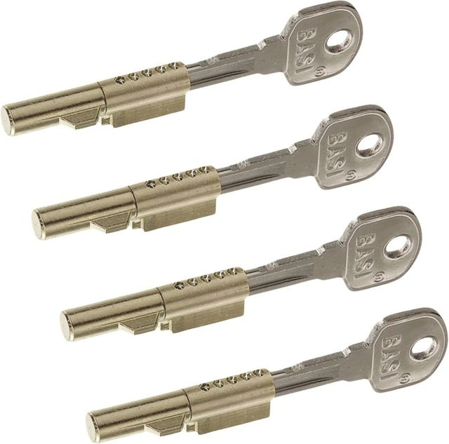 BASI Schlüssellochsperrer SS 12 Set Gleichschließend in Silber mit je 2 Schlüsseln 4X9000-1201 - Bild 1
