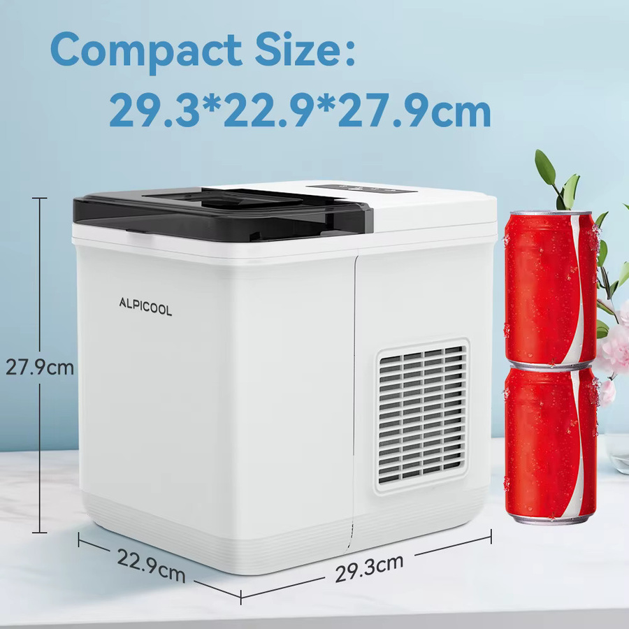Alpicool CZB-15 Auto-Eisbereiter in Weiß mit 12/24V DC und 230V EU Anschluss für Camping und Zuhause - Bild 3