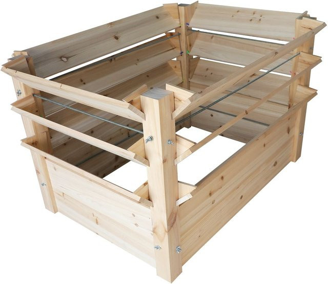 Powertec Garden Hochbeet XXL aus Naturholz in Natur, B/T/H: 124 x 91 x 73 cm - Bild 1