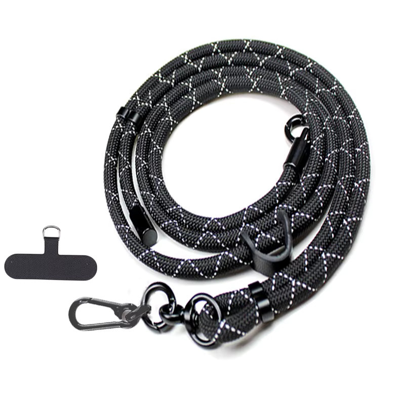 DOLANBIA Telefon-Lanyard in Schwarz, verstellbares und abnehmbares Halsband mit Kartenclip für deine Handyhülle, Länge: 150 cm - Bild 2