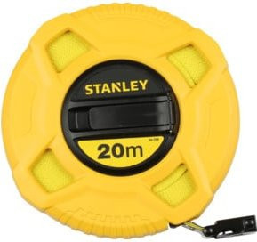 Stanley Fiberglas-Bandmaß in Weiß und Gelb mit 20 m Länge - Bild 1