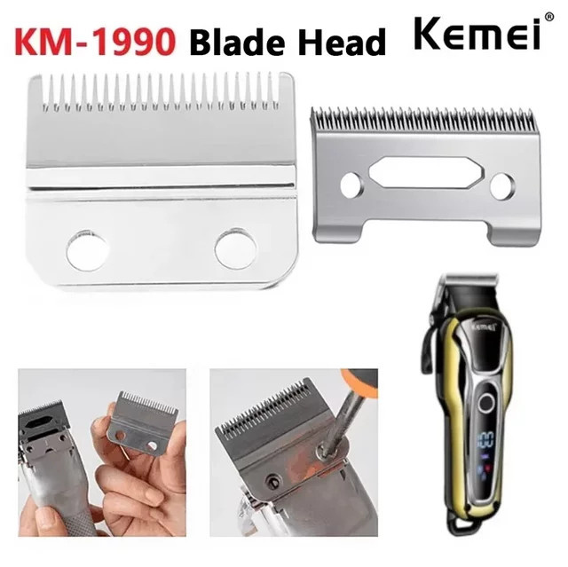 Kemei KM-1990 Ersatzklinge für elektrische Haarschneider, Silber - Bild 1