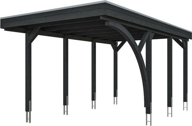 SKANHOLZ Carport Friesland mit Einfahrtsbogen aus Fichte in Anthrazit und Schwarz, B/T: 320 x 555 cm - Bild 4