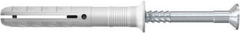Fischer Nageldübel 048788 N aus Nylon und verzinktem Stahl in Weiß, Durchmesser: 6 mm, Länge: 40 mm, 100 Stück - Bild 1