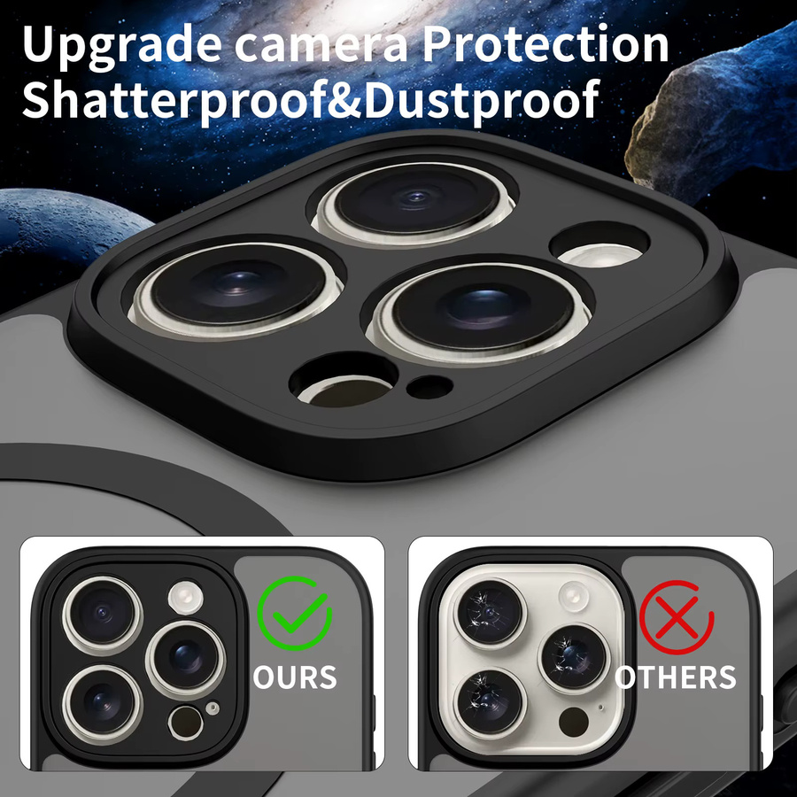 NYFundas Magnetische MagSafe Handyhülle mit Kameraschutz für iPhone, Schwarz - Bild 5