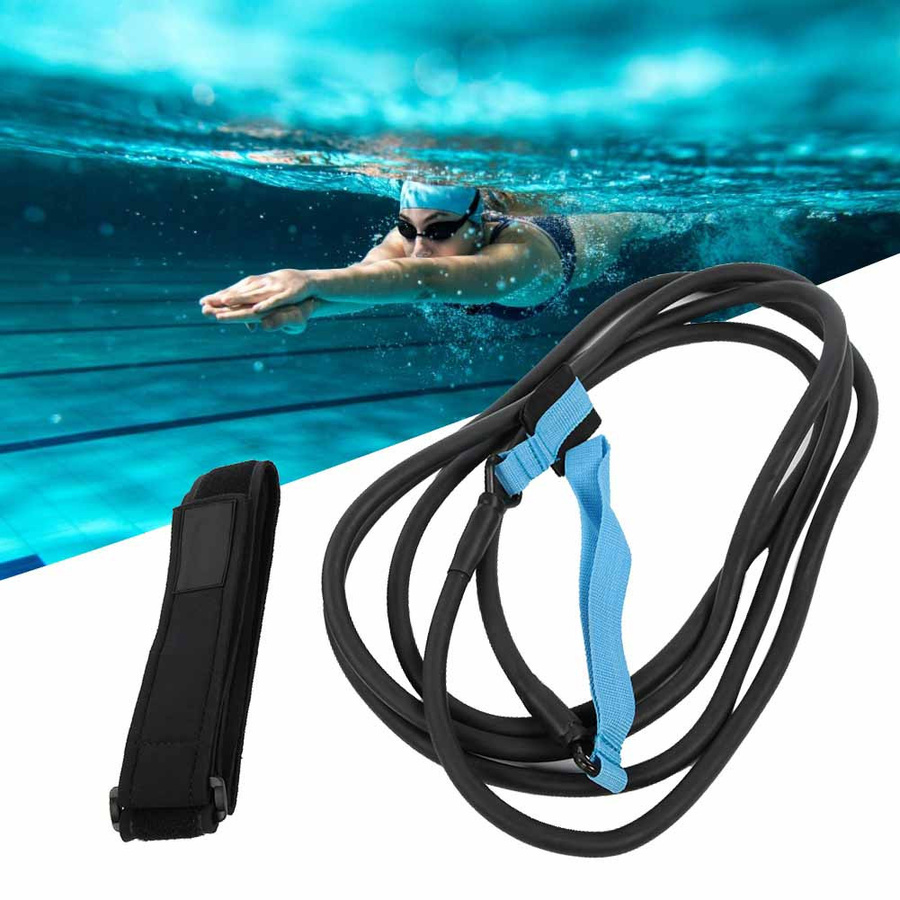 KEEP DIVING Schwimmwiderstandsgurt Trainingsgerät aus Naturlatex und Neopren in Schwarz und Blau, Länge: 4 m - Bild 3