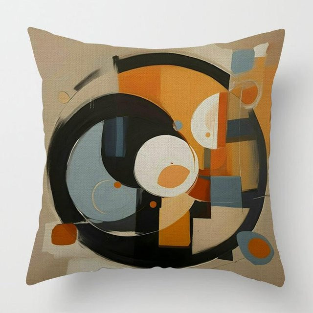 JMG Clothing Kissenhülle mit abstraktem geometrischem Design im nordischen Stil, Farbe: Orange, B/T: 50 x 50 cm - Bild 1