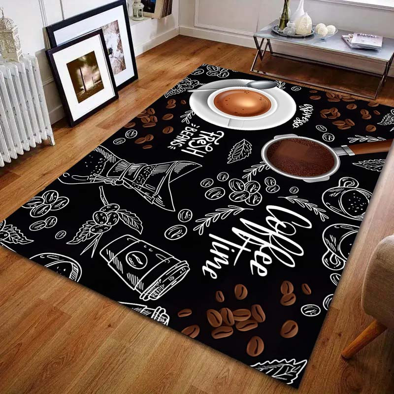 UQIDEHOME Bereichsteppich Karpetti mit Kaffeebohnen-Design in Schwarz, B/T: 90 x 60 cm - Bild 2
