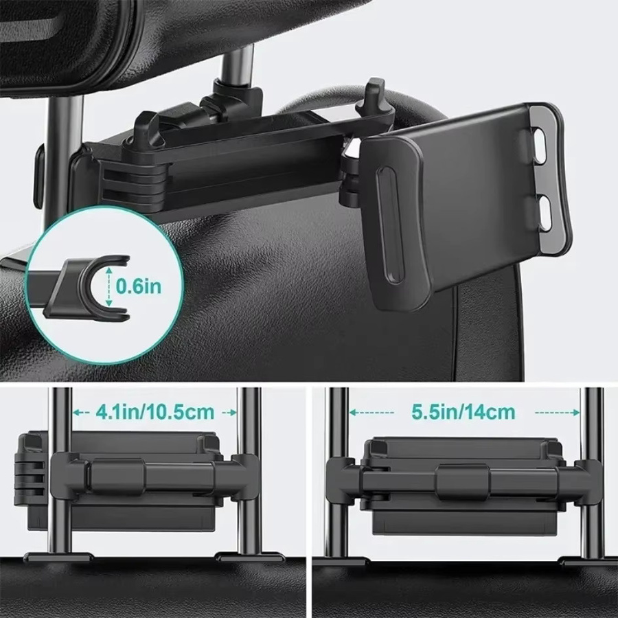 Universelle Auto-Rücksitz-Kopfstützenhalterung für Handy und Tablet in Rot und Schwarz für Apple, Samsung und Xiaomi - Bild 5