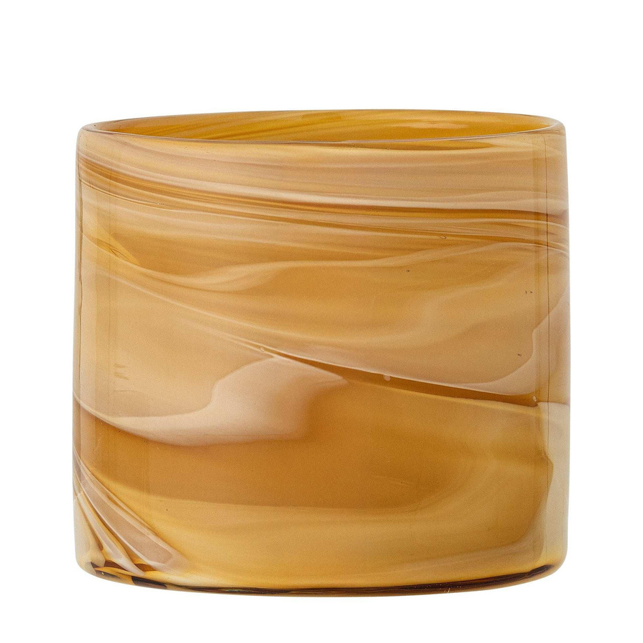 Bloomingville Teelichthalter Sylas aus Glas in Orange, Höhe: 11 cm - Bild 1