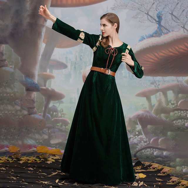 ZOBOTT Prinzessin Merida Hofkleid Cosplay Kostüm, Grün - Bild 1