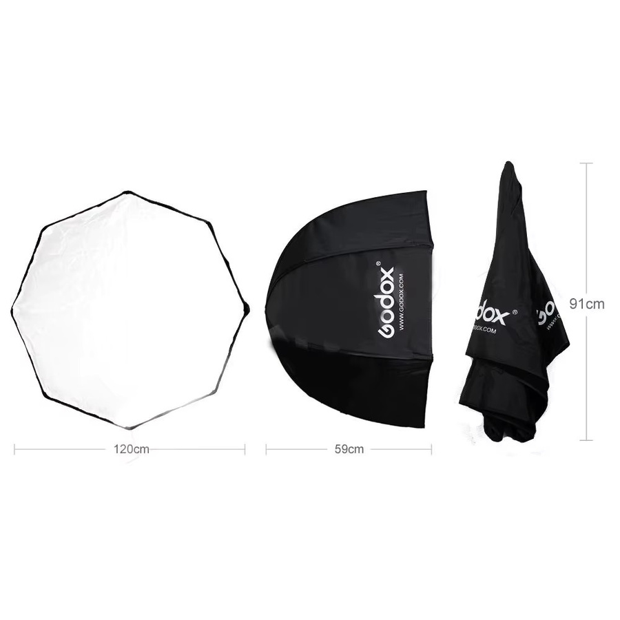 Godox Octagon-Softbox-Regenschirm Brolly Reflektor für Studio Strobe und Speedlight Flash - Bild 5