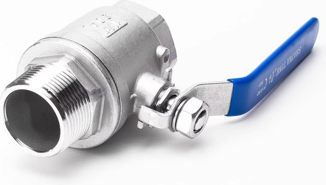 Kugelhahn aus 304 Edelstahl mit Innengewinde auf Außengewinde für Wasser, Gas und Öl, Farbe: Silber, Größe: 1/2 Zoll - Bild 1