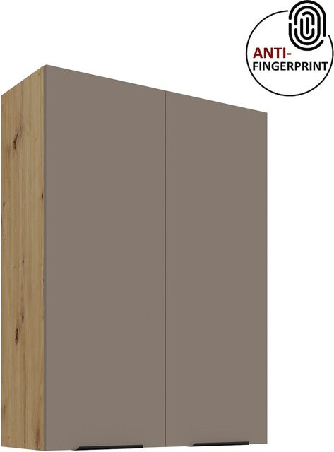 ARIA Hängeschrank Sandgrau mit Einlegeböden und Anti-Fingerprint-Oberfläche, H x B x T: 80 x 90 x 40 cm - Bild 1