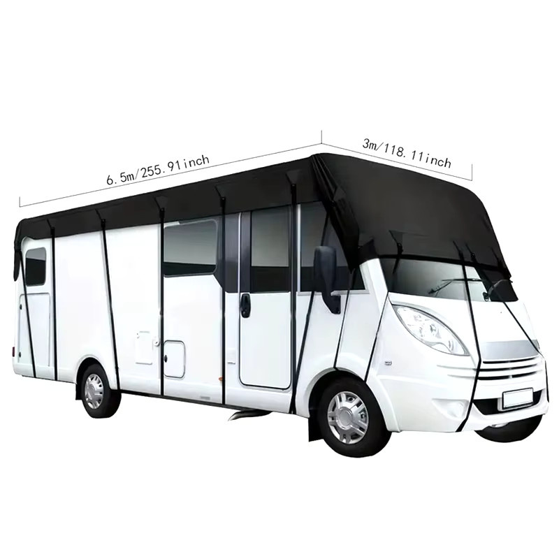 Wasserdichte Wohnmobil-Dach-Sonnenschutz-Abdeckung aus 210D Oxford-Polyester in Schwarz - Bild 2