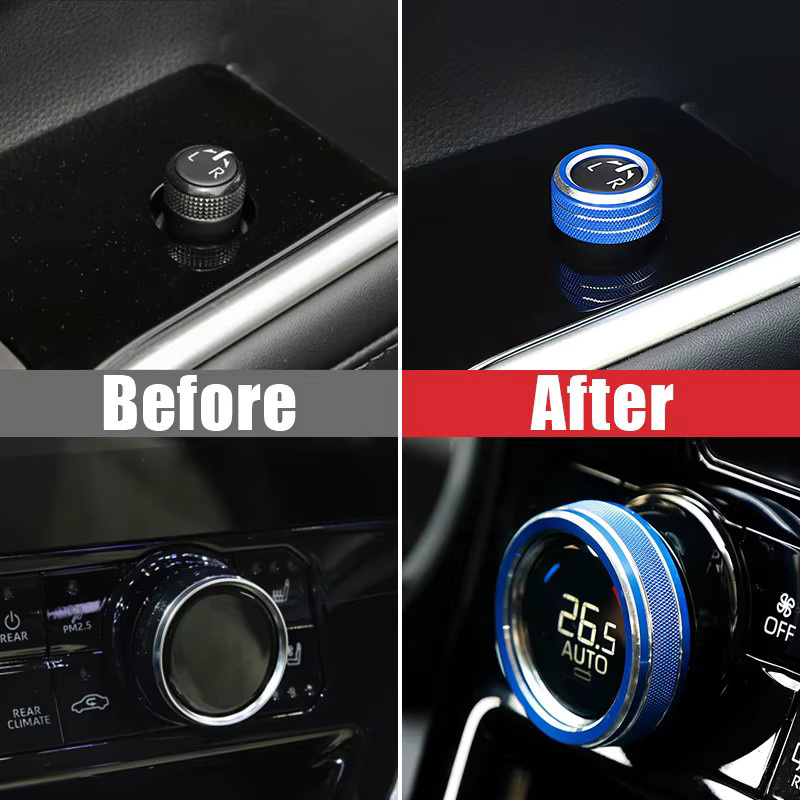 YaLumei Klimaanlage Knopf Ring für Toyota Highlander XU70 Hybrid 2020 bis 2024 Rückspiegel Einstellen Trim Ring - Bild 2