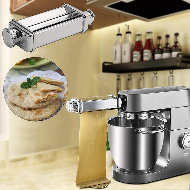 Kenwood MAX980ME Sheeter Set in Silber mit Spaghetti- und Fettuccine-Schneider für Planetar-Küchenmaschinen - Bild 1