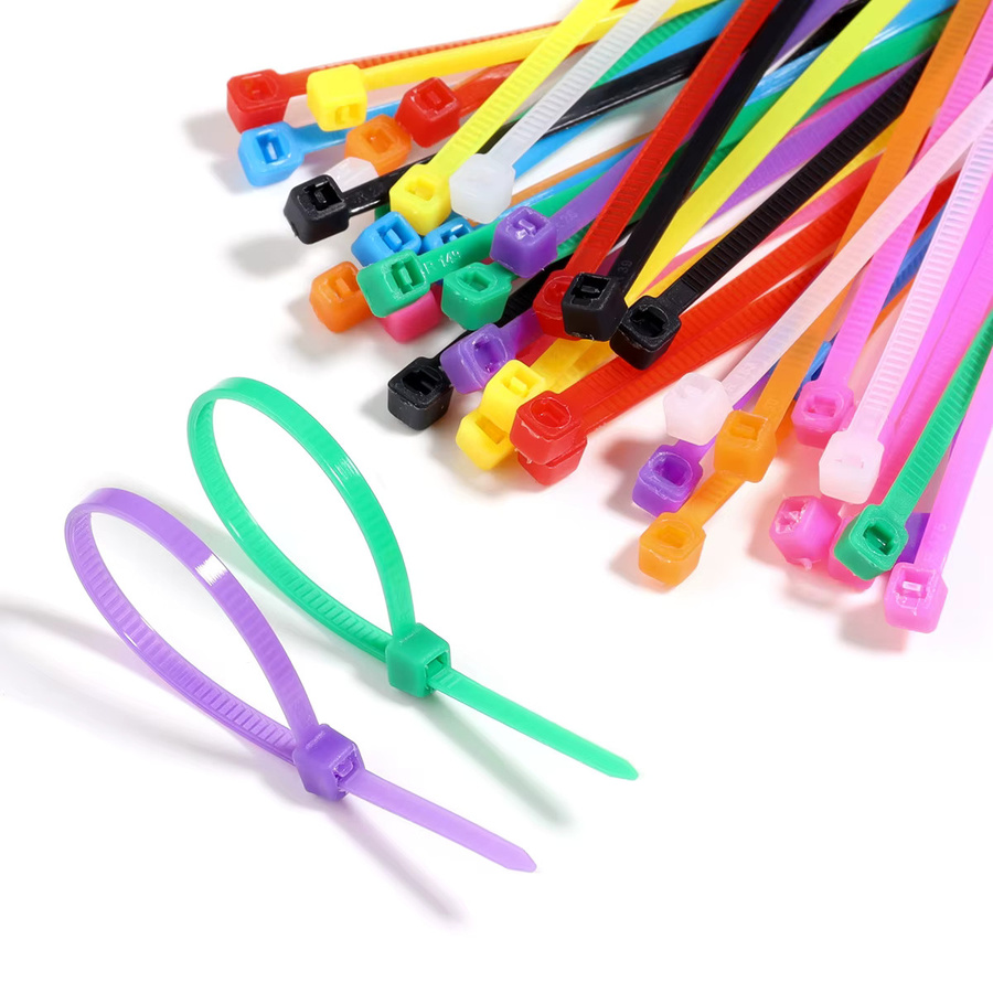 100er Set bunte selbstsichernde Nylon Kabelbinder aus Kunststoff in Weiß und Multicolour - Bild 4