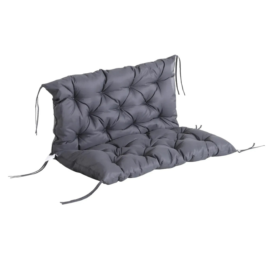 Outsunny Bankauflage Sitzkissen aus Polyester in Grau, B/T/H: 100 x 98 x 8 cm, wetterfest und atmungsaktiv - Bild 3