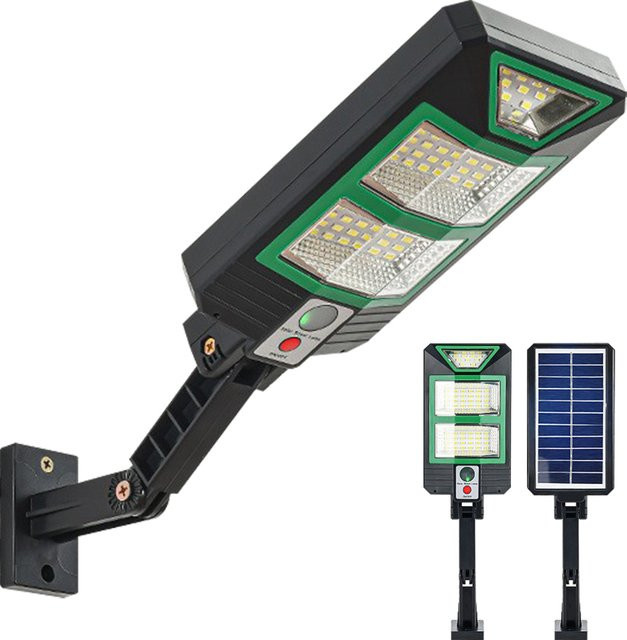 UMEXUS Solar-Straßenleuchte mit Bewegungssensor in Schwarz für Außenbereich und Parkplätze - Bild 1