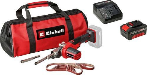 Einhell Akku-Bandfeile TE-BF 18 Li-Solo Set mit Power X-Change Start-Kit 18V 4Ah in Rot - Bild 1