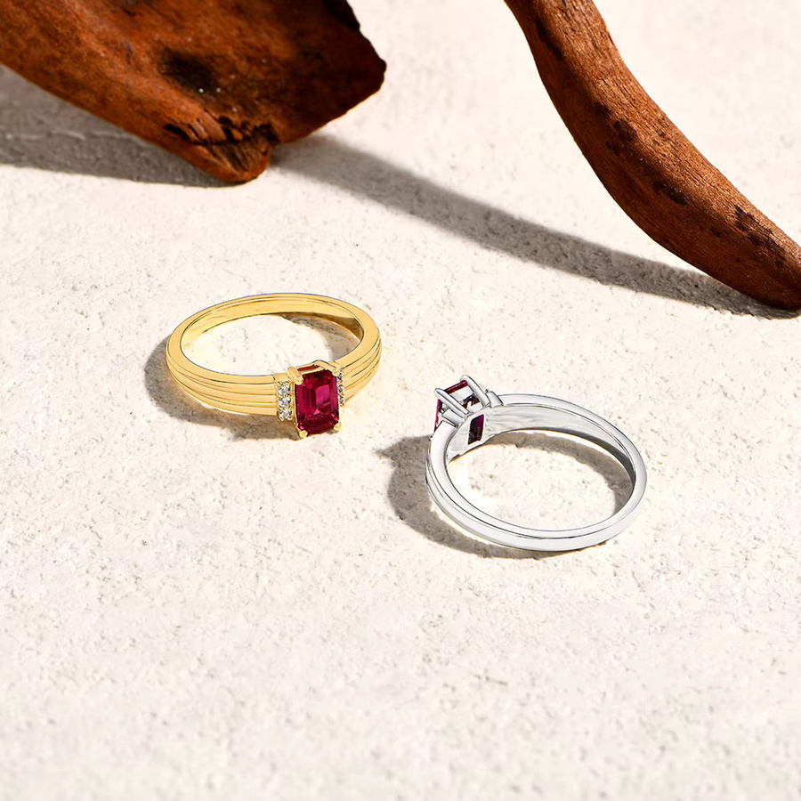ATTAGEMS Ring, 925 Silber, Rubin, Damen - Bild 2