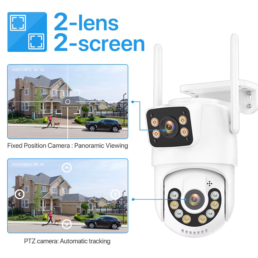 WONSDAR 8MP HD WiFi Outdoor Überwachungskamera mit Dual Screen, Auto Tracking und IP66 Schutz in Weiß - Bild 4