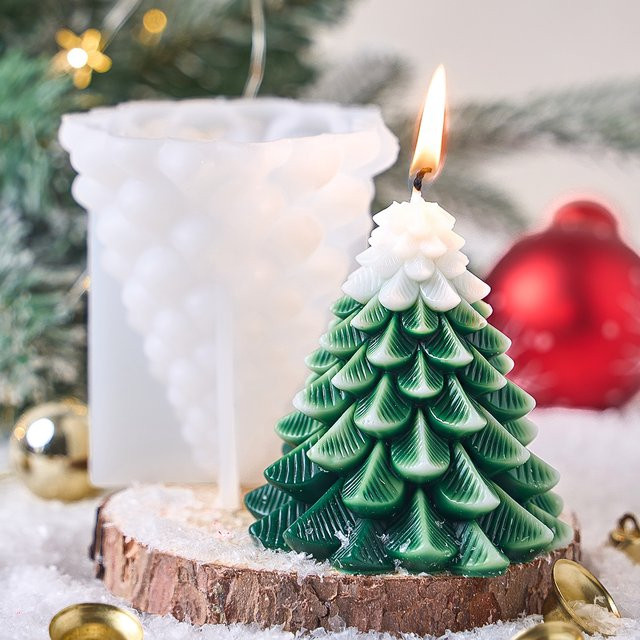 UDOCOOL Silikonform für Weihnachtsbaum-Kerzen und DIY-Deko aus Gips, Harz oder Seife - Bild 1