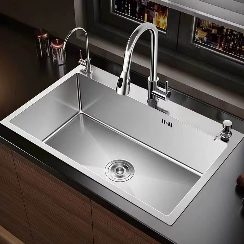 LISM Küchenspüle aus Edelstahl 304 als Einzelwaschbecken in Silber für den Unterbau - Bild 6