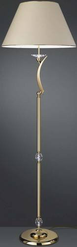 Brumberg Stella 830593 Stehlampe in Gold/Messing mit beigem Stoffschirm, E27, 60W - Bild 1
