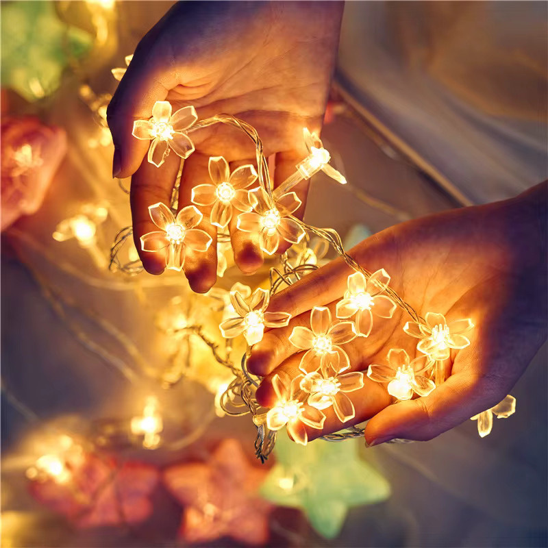 Wasserdichte Kirschblüten-Lichterkette mit LED für Party und Hochzeit, batteriebetrieben - Bild 4