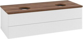 V&B Waschtischunterschrank Antao mit Frontstruktur und Beleuchtung, Farbe: Weiß, B/T/H: 120 x 50 x 50 cm - Bild 1