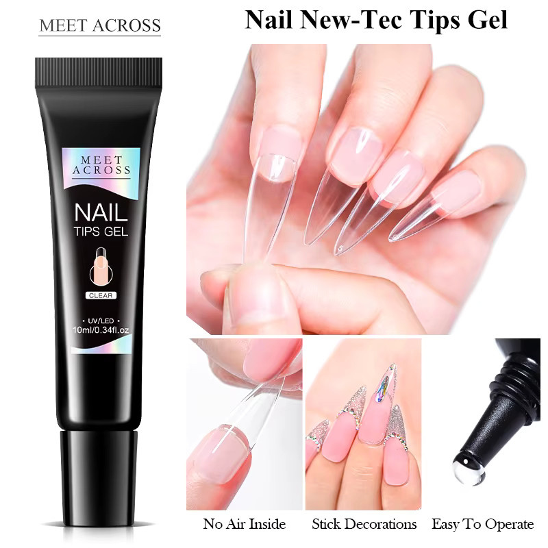 MEET ACROSS Gel Nagel Tipps, Transparent, Glänzend - Bild 3