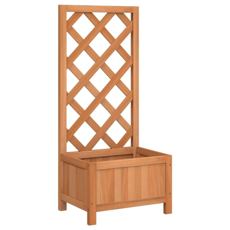 vidaXL Pflanzkübel mit Spalier aus Massivholz Tanne in Braun, B/T/H: 40 x 30 x 90 cm - Bild 2